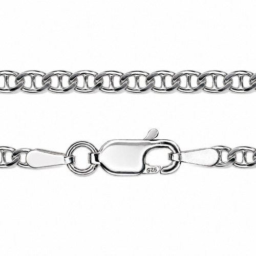 Silver chain necklace anchor - chain,