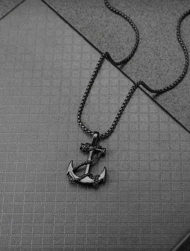 Minimalist anchor pendant - anchor,