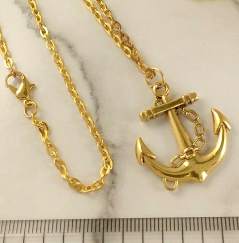 Anchor pendant necklace - pendant, 18"