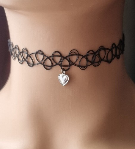 Tattoo choker stretch black - tattoo,