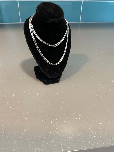 9ct white gold anchor chain