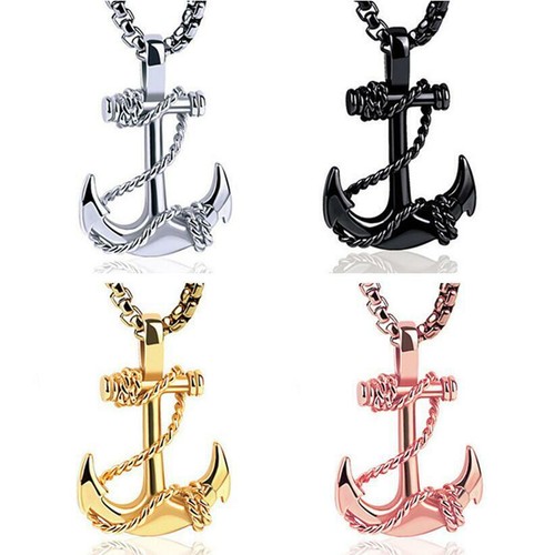 Cross anchor pendant men - anchor,