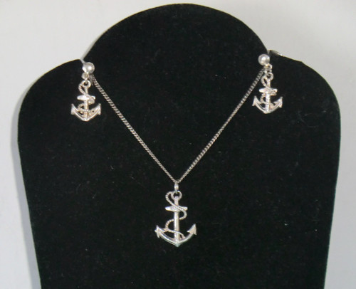 Sterling silver ships anchor - silver,