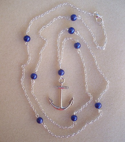 Nautical anchor pendant - nautical,
