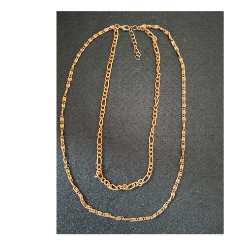 Anchor double chain necklace - anchor,