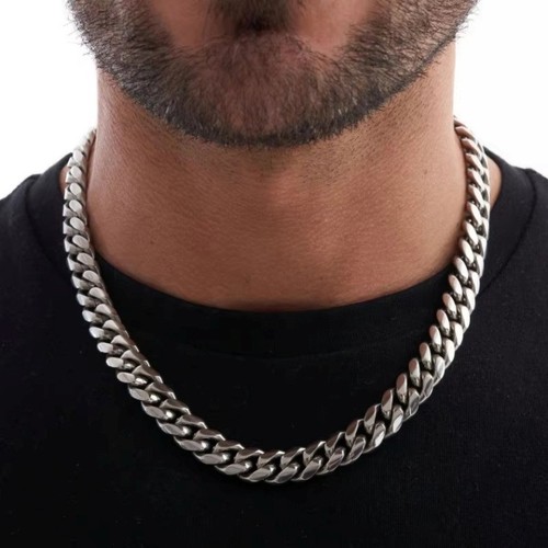 Mens stainless steel curb - stainless,