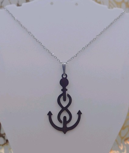 Anchor necklace polished - anchor,